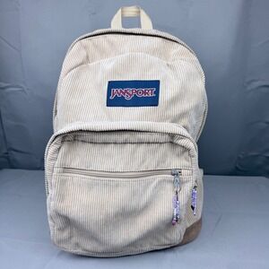 JanSport Right Pack Express Cream Corduroy Suede Bottom Backpack JS0A4QVB